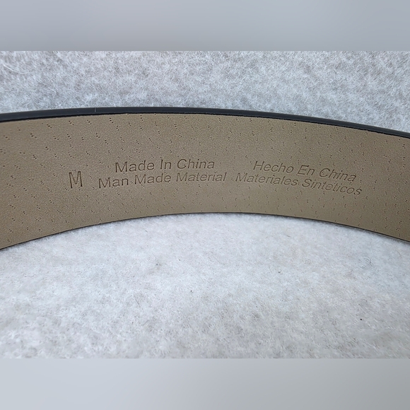 Black Hearts Belt Women's Size Medium 38" Faux Black Leather - Picture 2 of 3